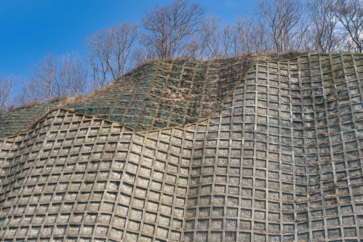 擁壁工事の様子